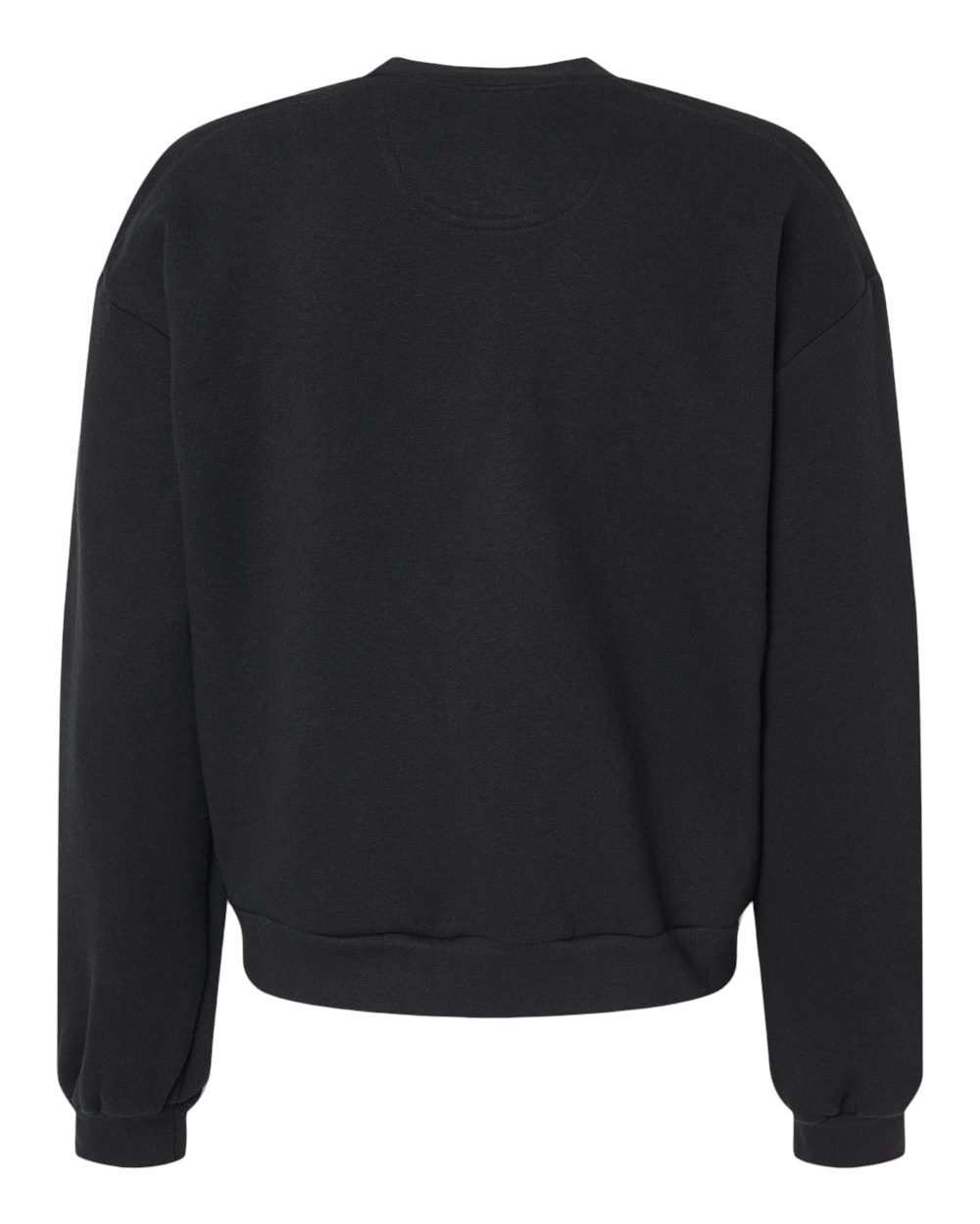 Front View of Black ReFlex Women's Fleece Crewneck Sweatshirt - RF494