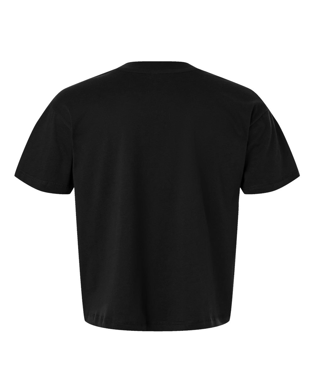 Rear View of Black Relaxed Crew Tee - 3520