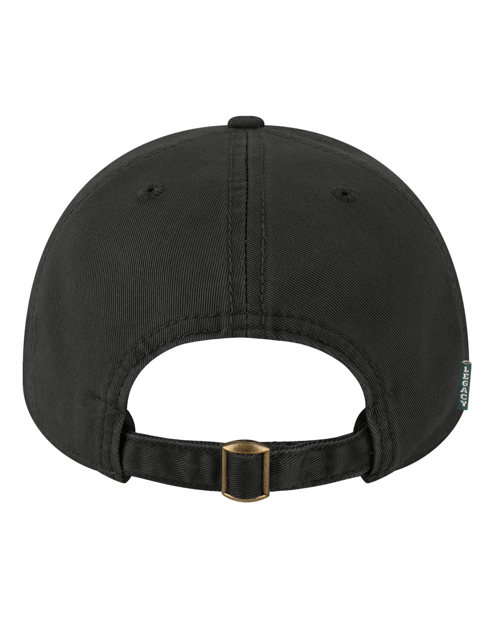 Front View of Black Relaxed Twill Dad Hat - EZA