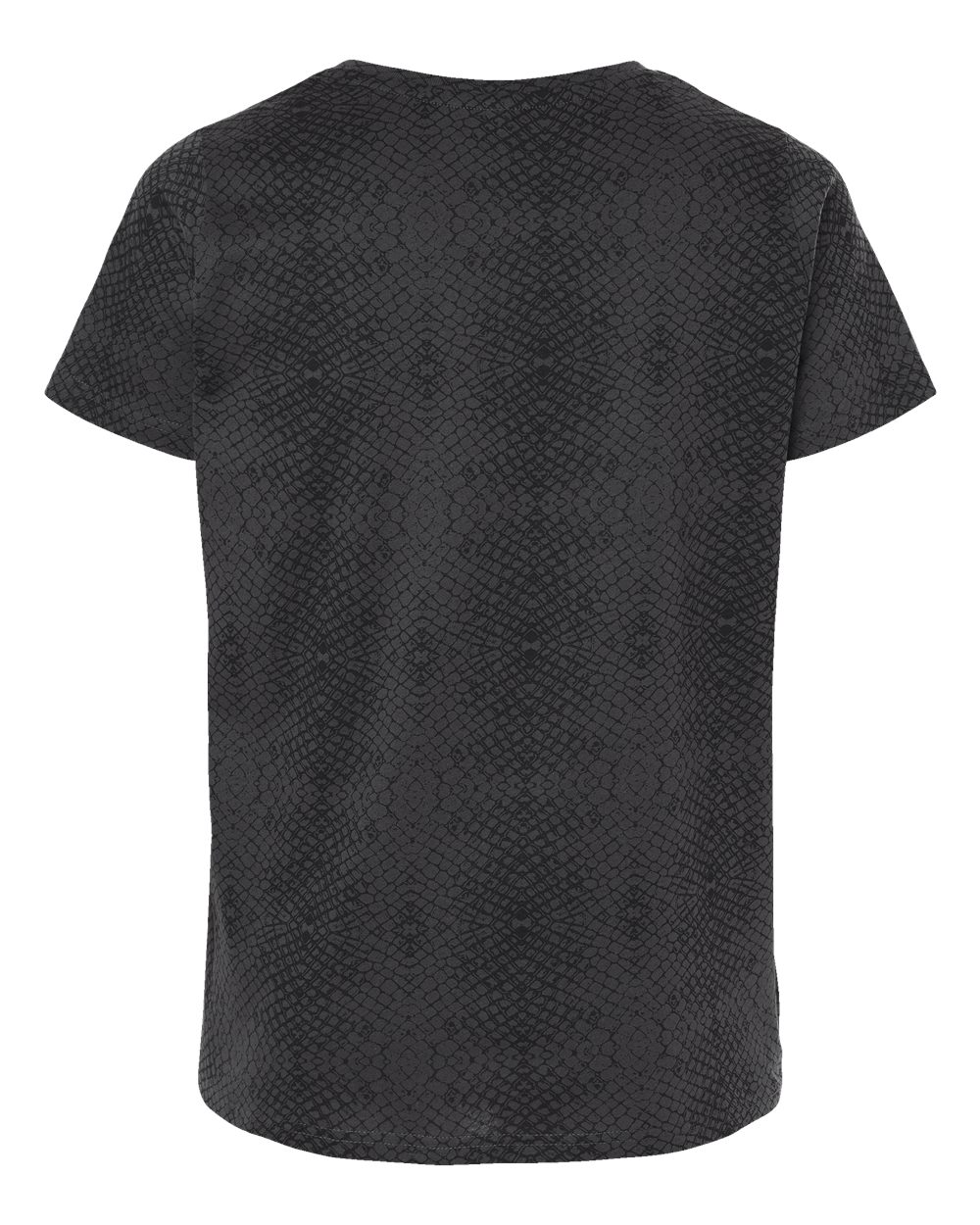 Rear View of Black Reptile Curvy Collection Women's Fine Jersey Tee - 3816