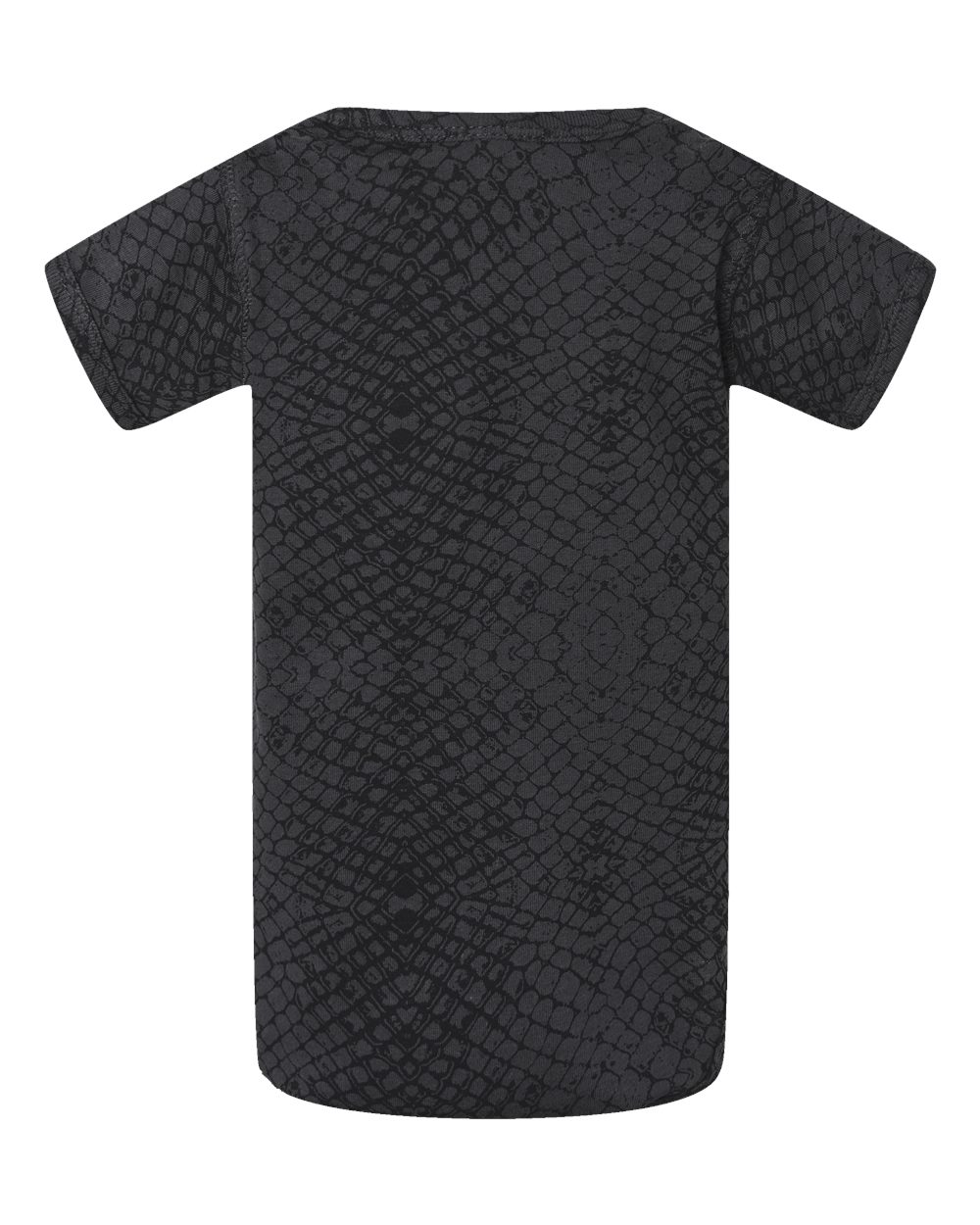 Front View of Black Reptile Infant Fine Jersey Bodysuit - 4424