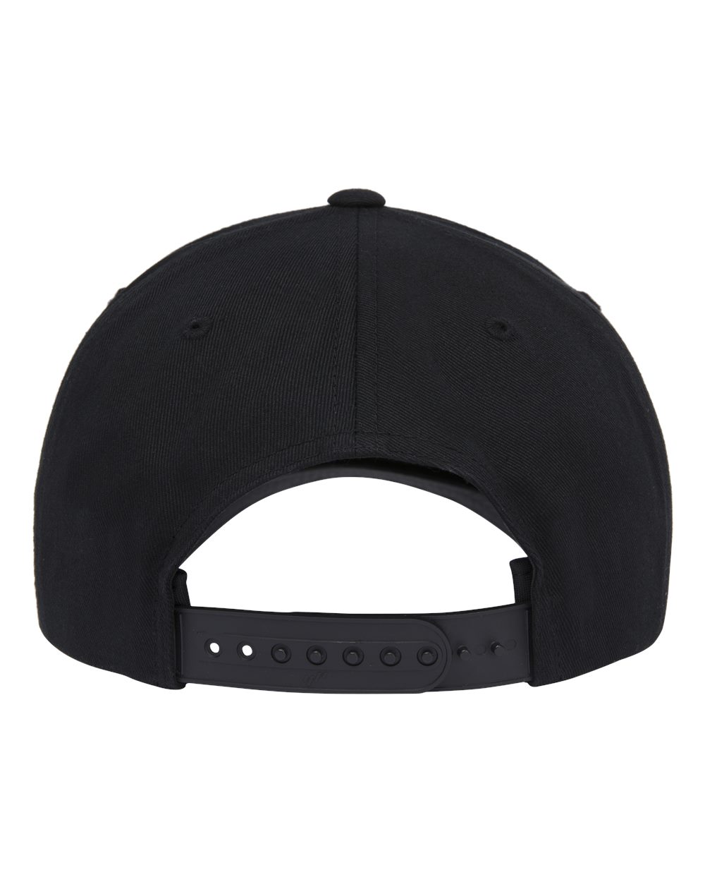 Rear View of Black Retro Cotton Blend Trucker Snapback Cap - 5079