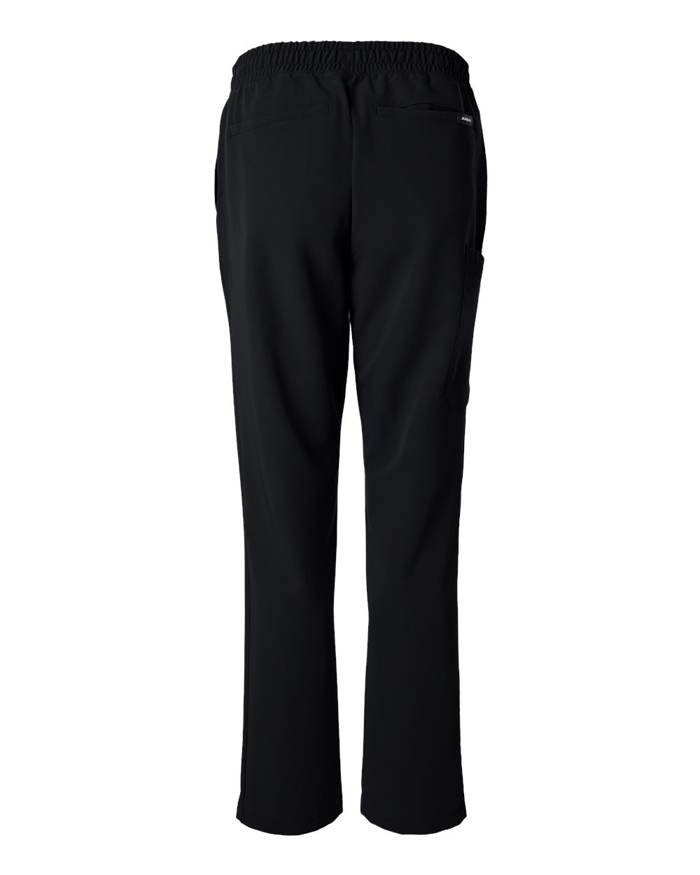 Front View of Black Rhodes Everyday Straight-Leg Scrub Pants - M20001