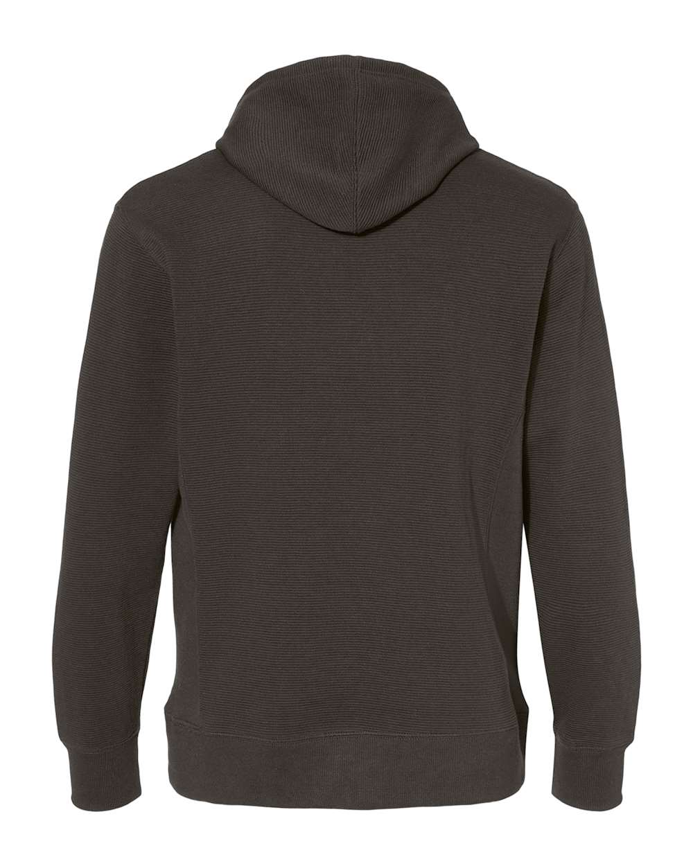 Front View of Black Ripple Fleece Hooded Sweatshirt - 8706