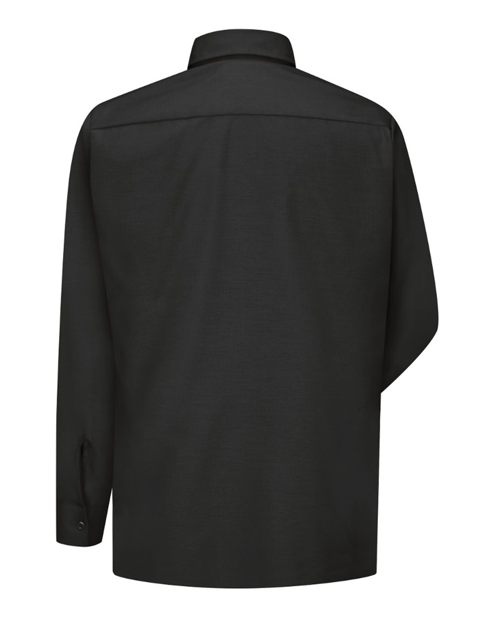 Front View of Black Ripstop Long Sleeve Shirt - SY50