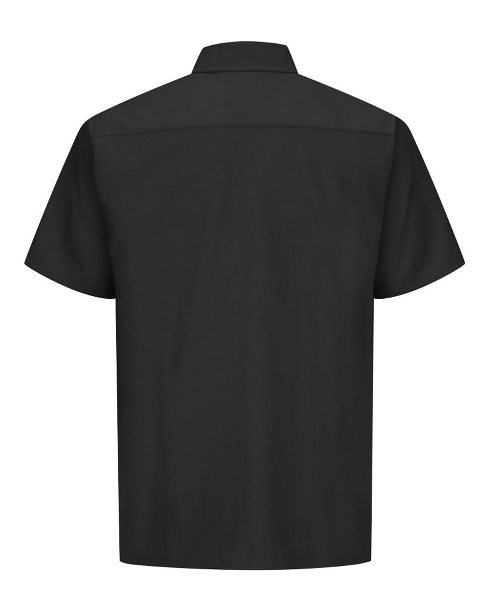 Front View of Black Ripstop Short Sleeve Work Shirt - SY60