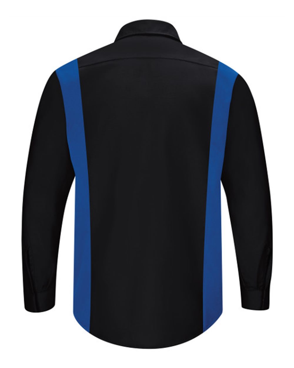 Front View of Black/ Royal Blue Performance Plus Long Sleeve Shirt with OilBlok Technology - SY32