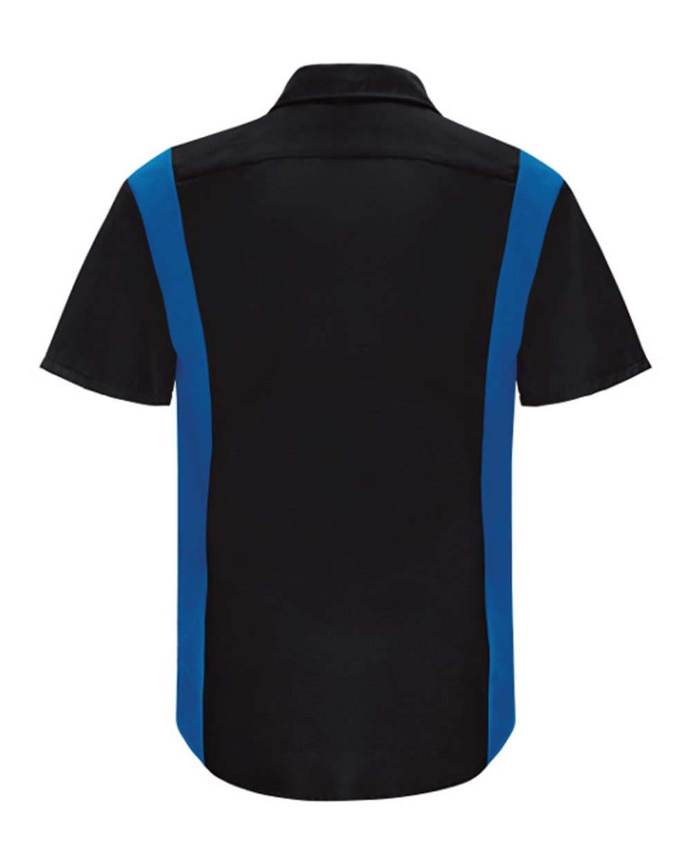 Front View of Black/ Royal Blue Performance Plus Short Sleeve Shirt with Oilblok Technology - Tall Sizes - SY42T