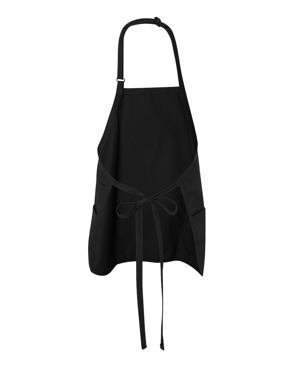 Rear View of Black Short Premium Bib Apron - TT32