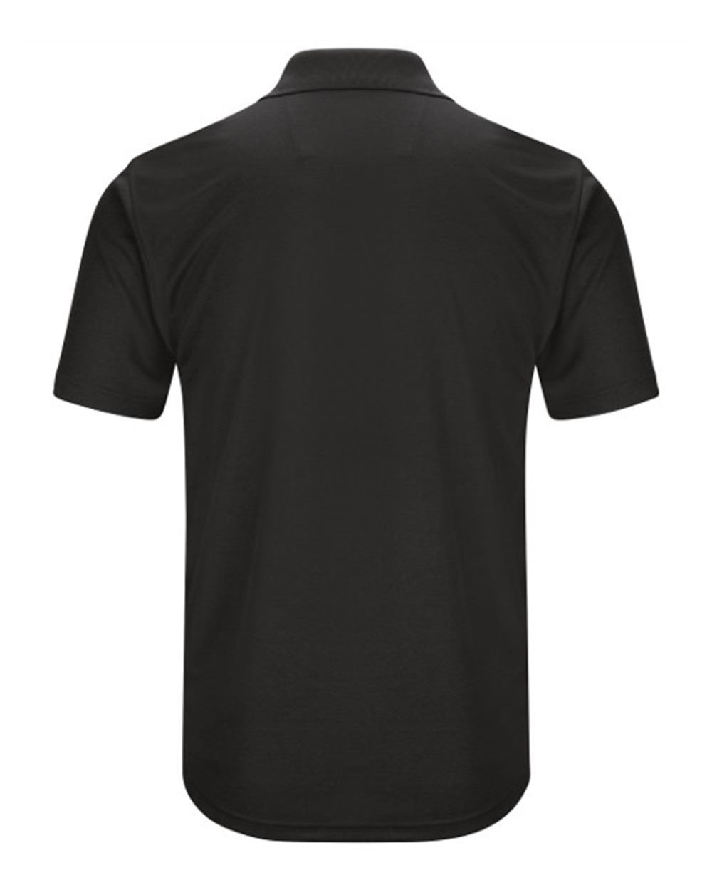 Front View of Black Short Sleeve Performance Knit Pocket Polo - SK98