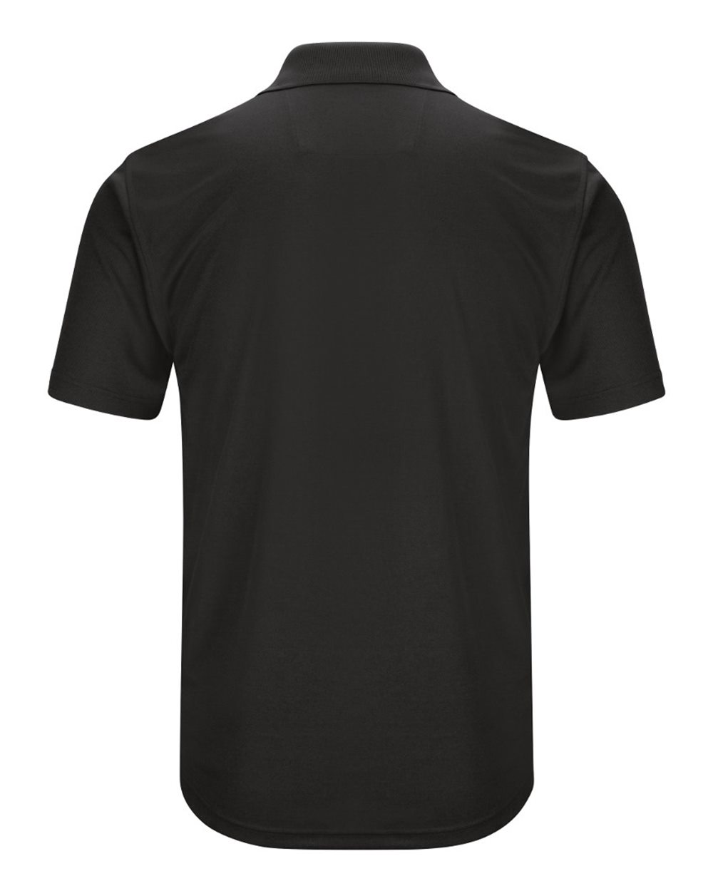 Front View of Black Short Sleeve Performance Knit Pocketless Core Polo - SK96