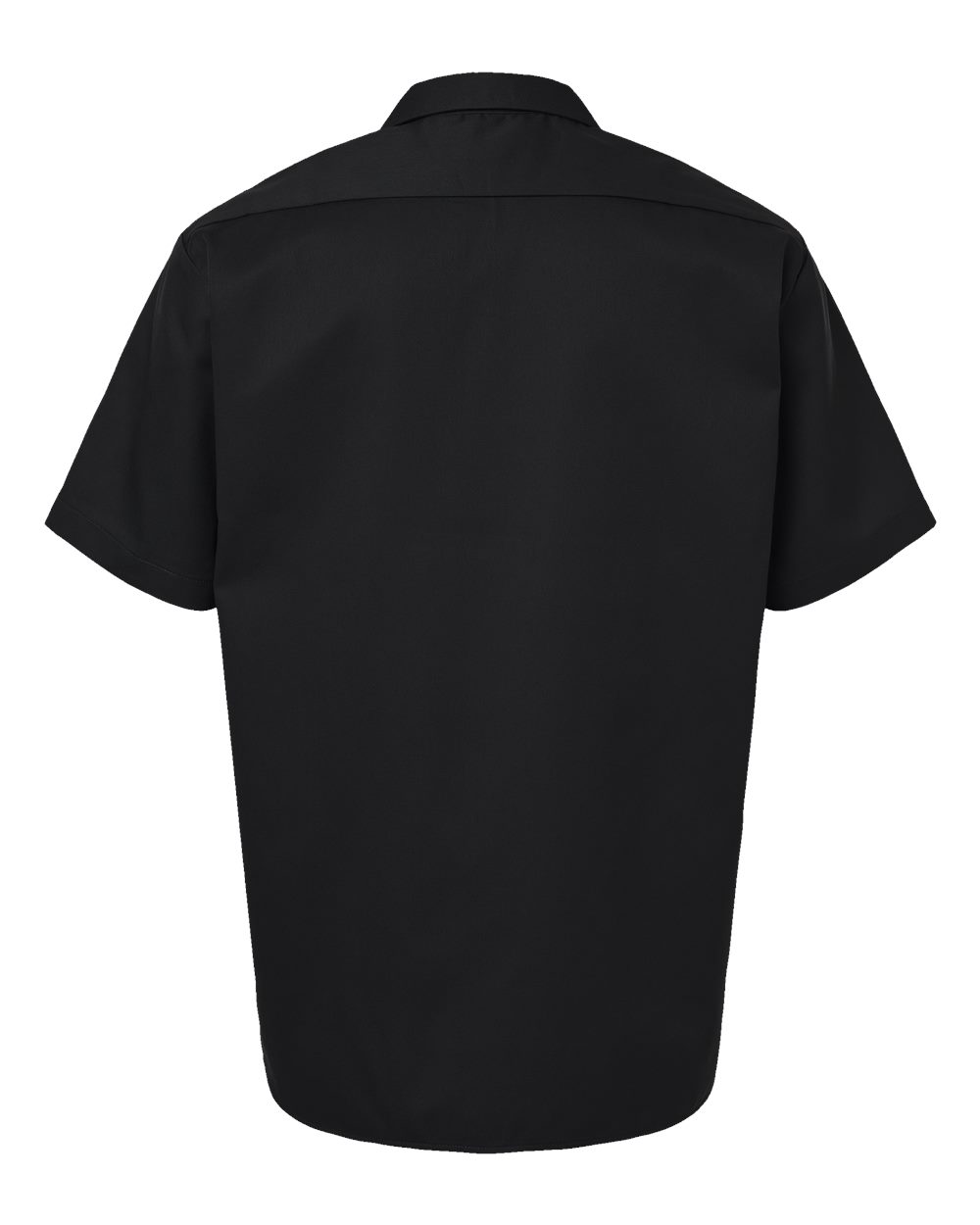 Front View of Black Short Sleeve Work Shirt - 2574