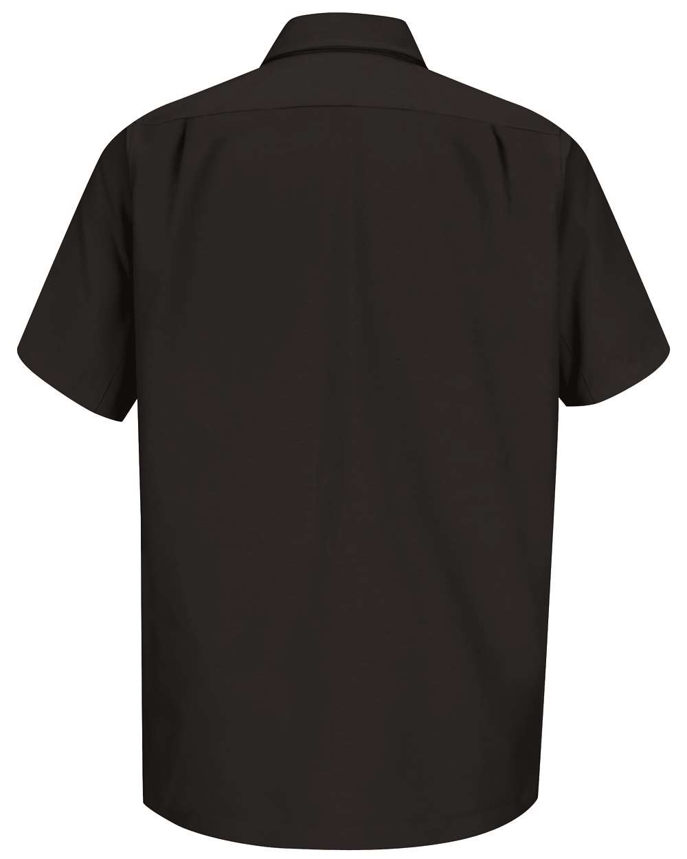 Front View of Black Short Sleeve Work Shirt - Tall Sizes - WS20T