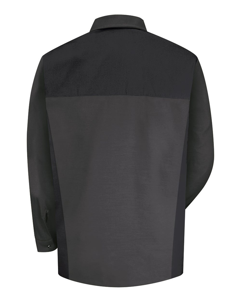 Front View of Black/ Silver Long Sleeve Motorsports Shirt - SP18