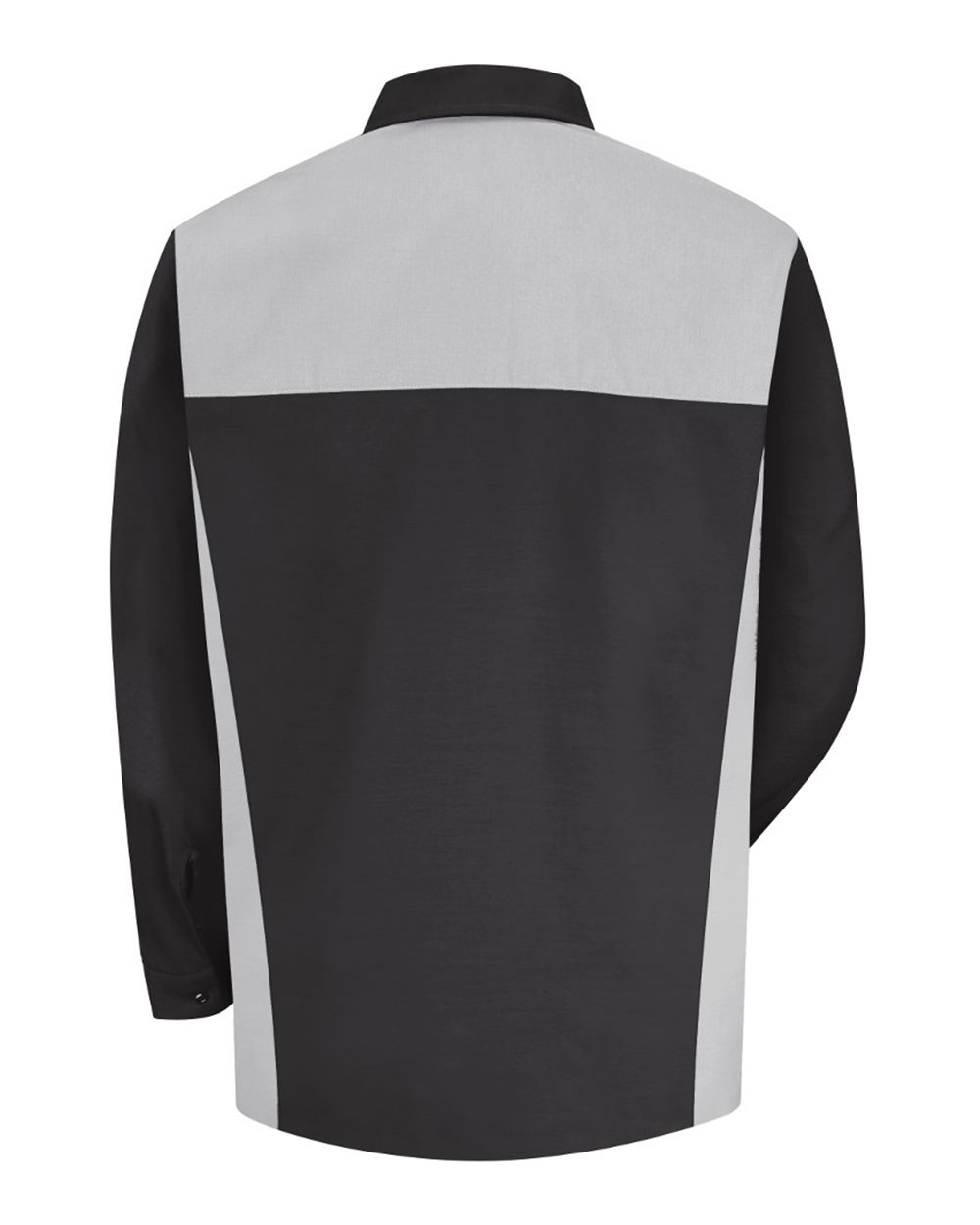 Front View of Black/ Silver Long Sleeve Motorsports Shirt - Tall Sizes - SP18T