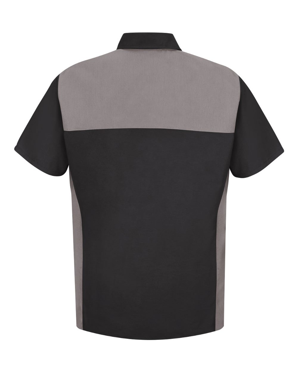 Front View of Black/ Silver Short Sleeve Motorsports Shirt - SP28