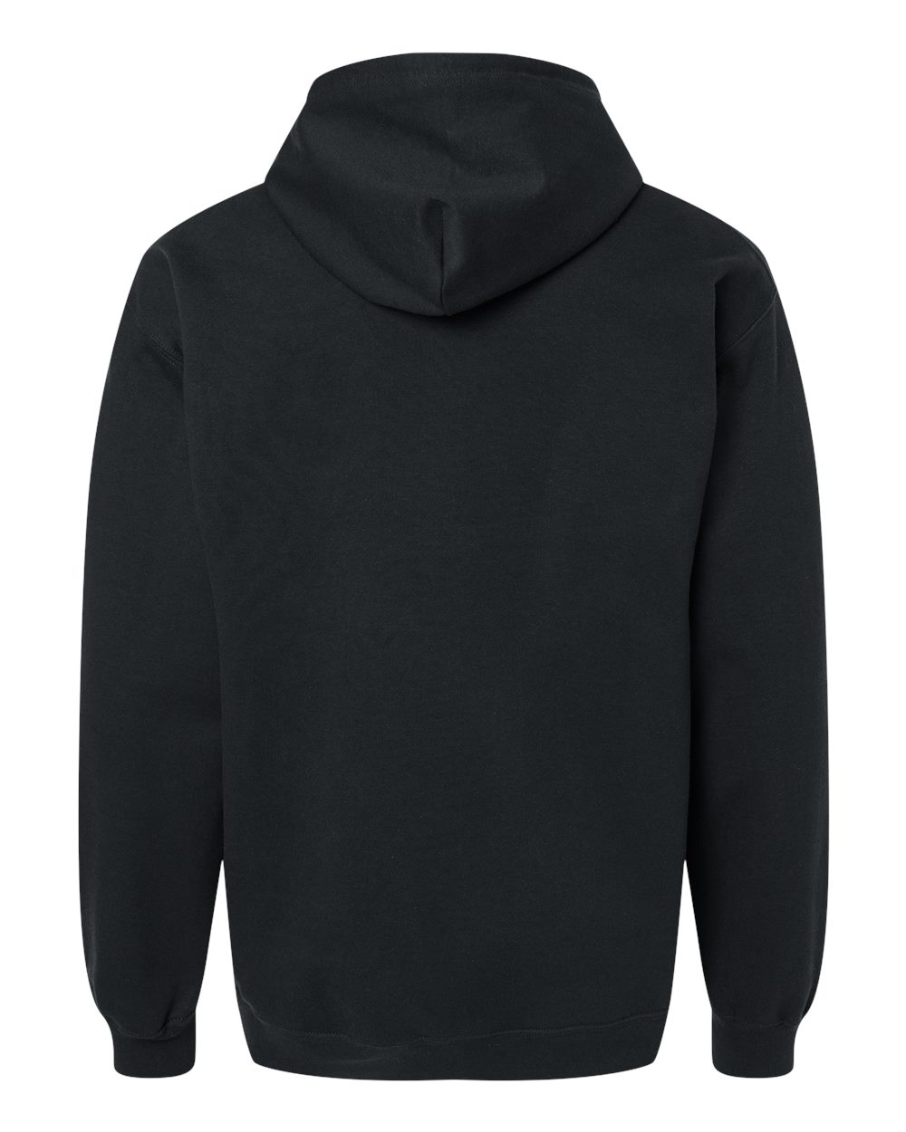 Front View of Black Softstyle® Full-Zip Hooded Sweatshirt - SF600