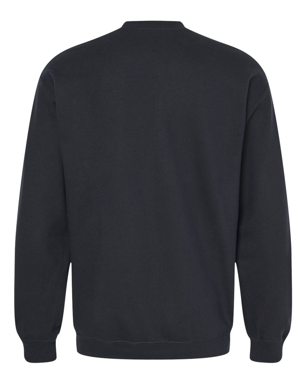 Front View of Black Softstyle® Midweight Crewneck Sweatshirt - SF000
