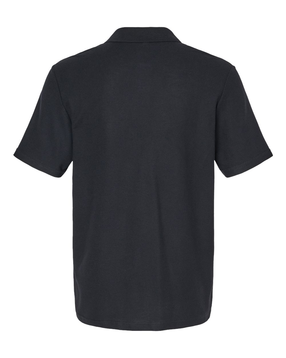 Rear View of Black Softstyle® Pique Polo - 64800