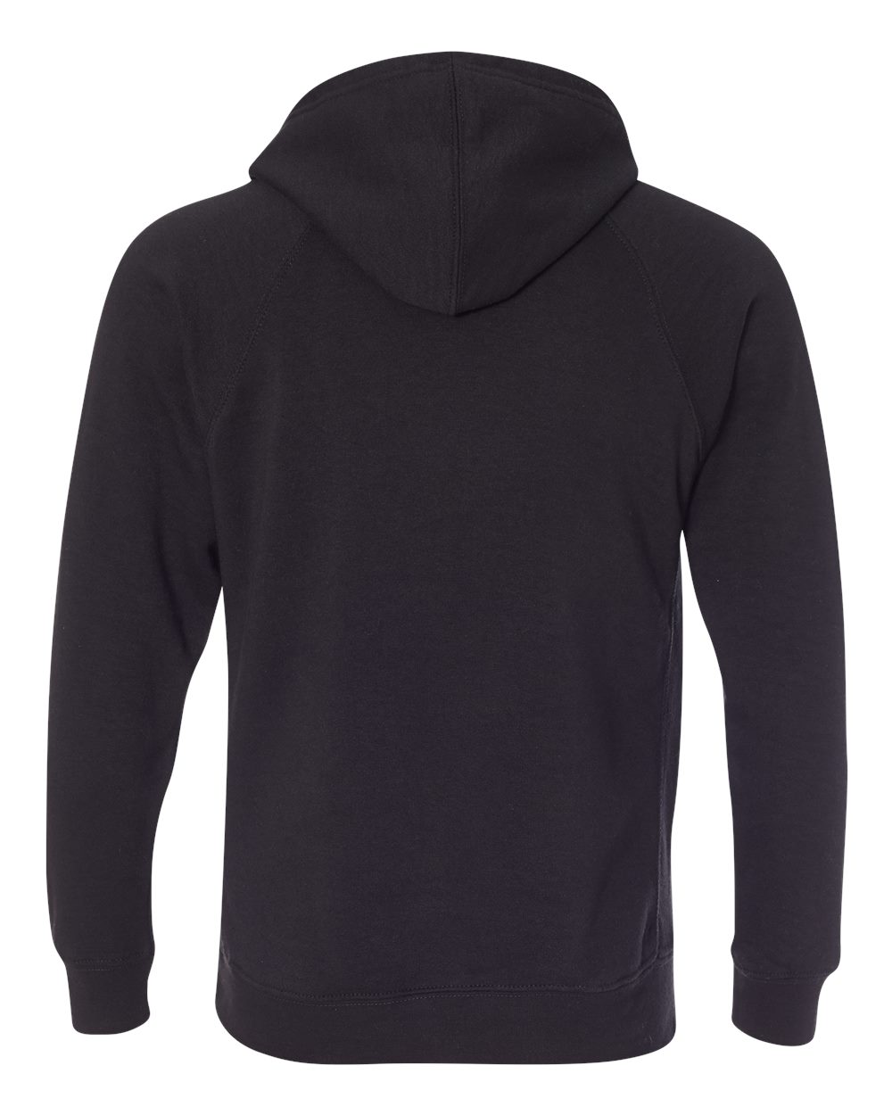 Front View of Black Special Blend Raglan Hooded Sweatshirt - PRM33SBP