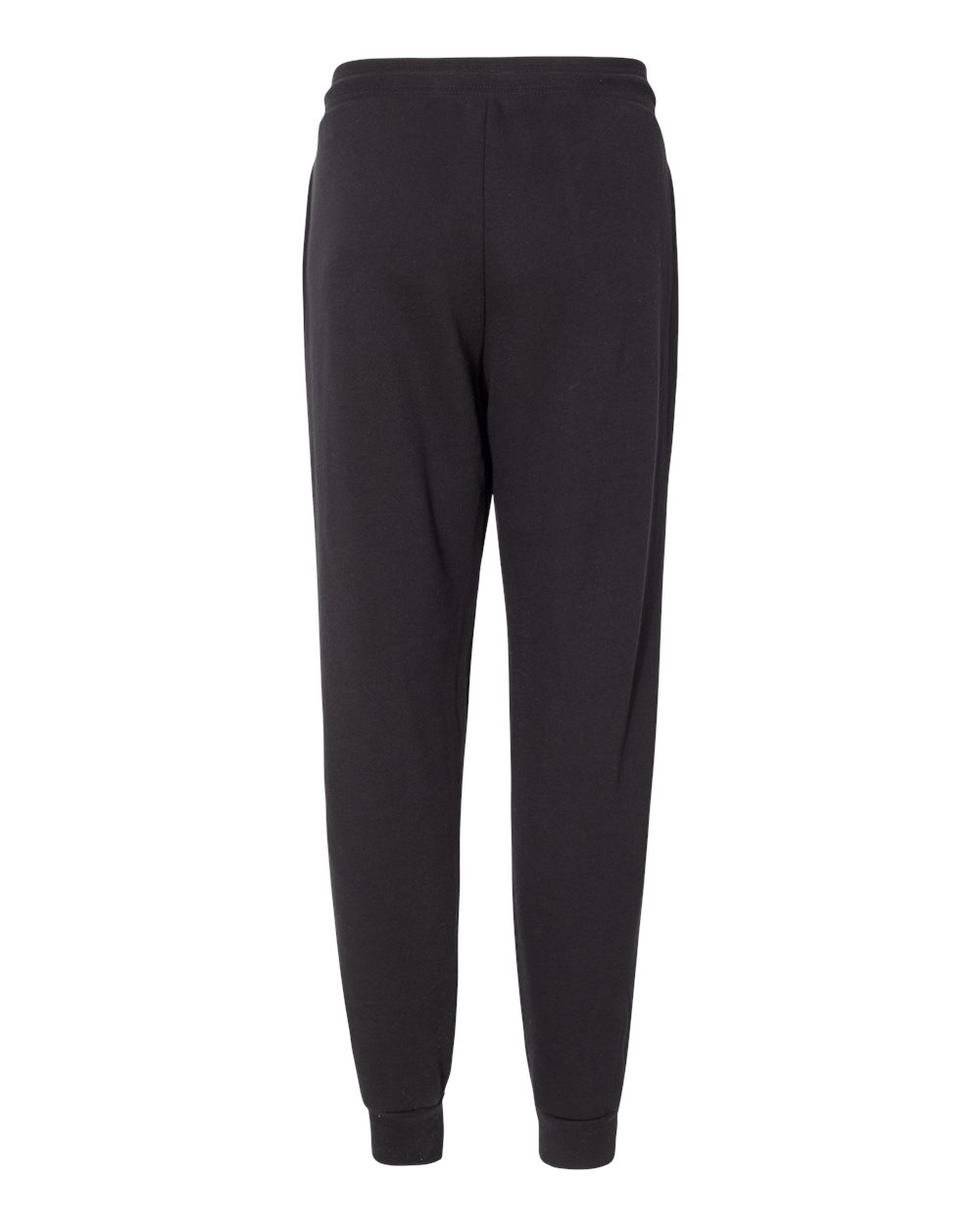 Rear View of Black Sponge Fleece Jogger Sweatpants - 3727