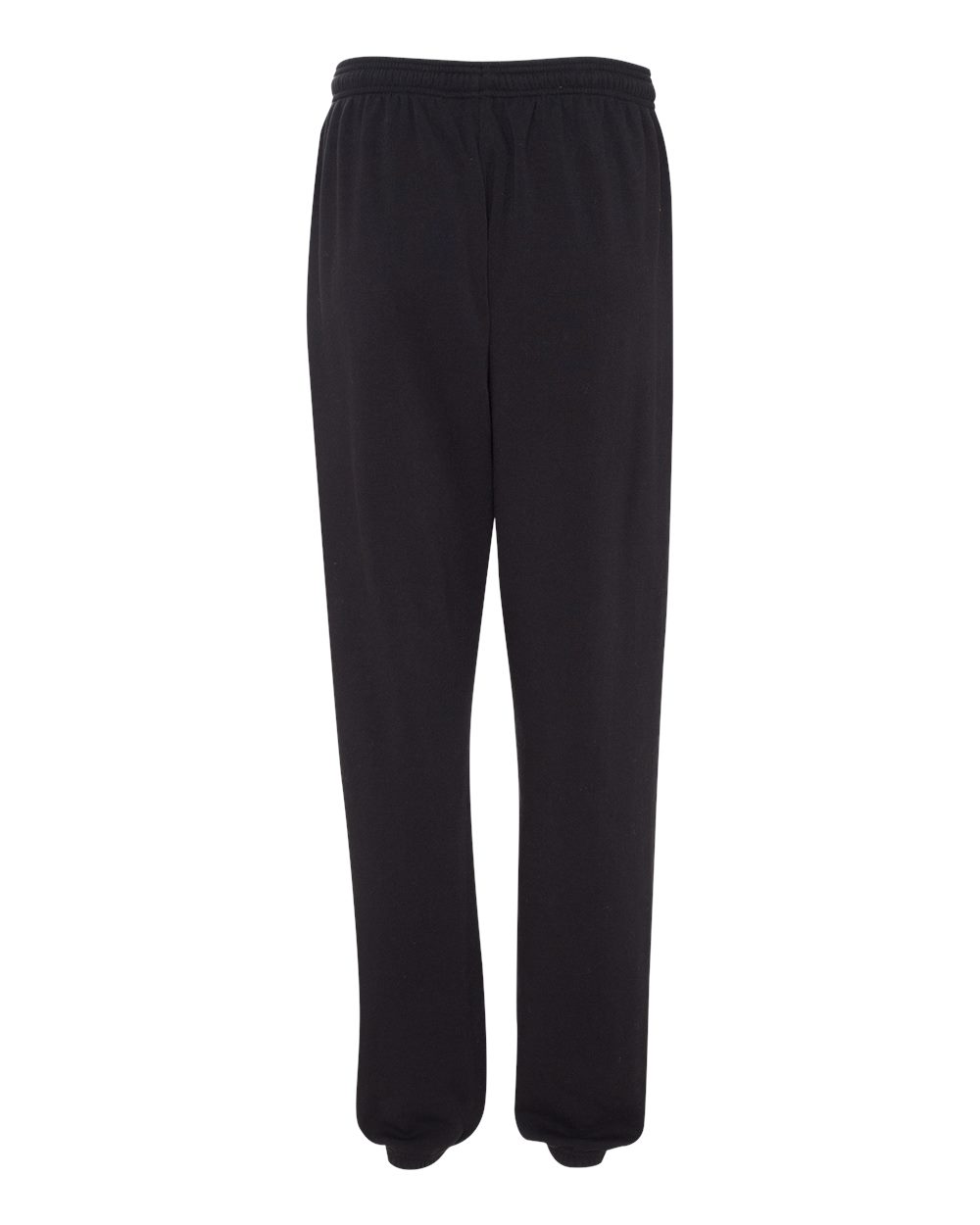 Rear View of Black Sponge Fleece Long Scrunch Pants - 3737
