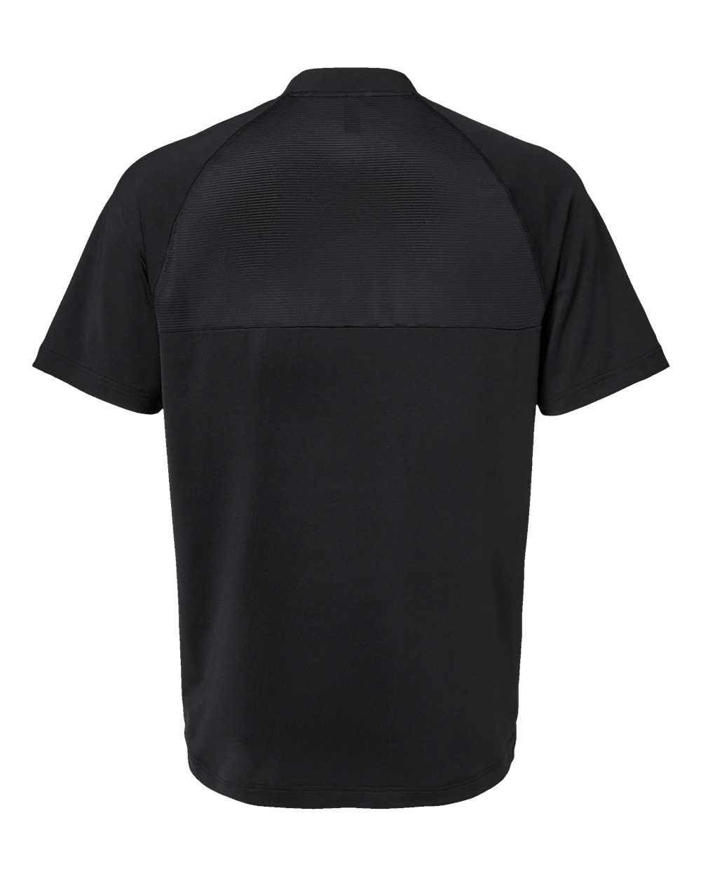 Front View of Black Sport Collar Polo - A584