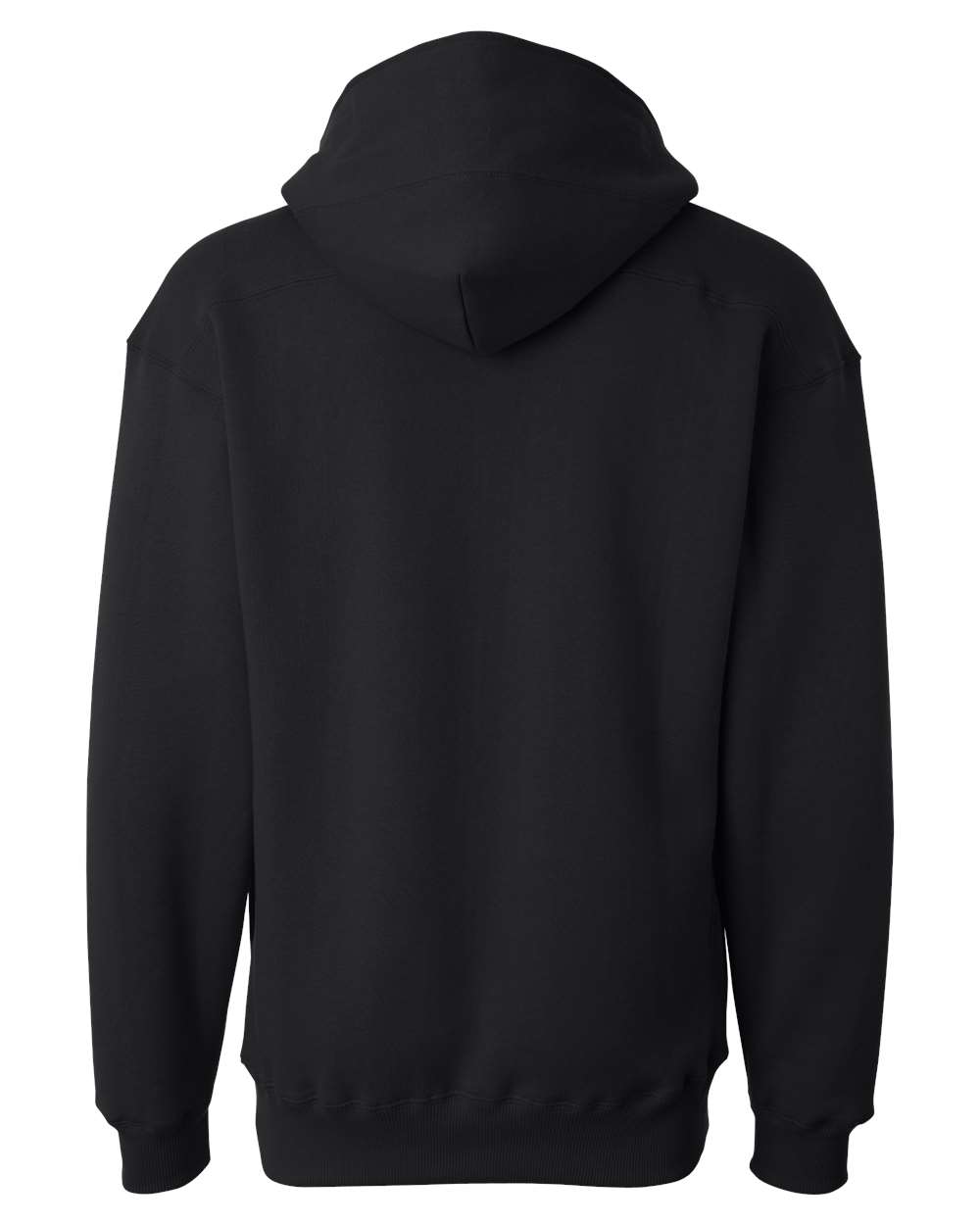 Rear View of Black Sport Lace Hooded Sweatshirt - 8830