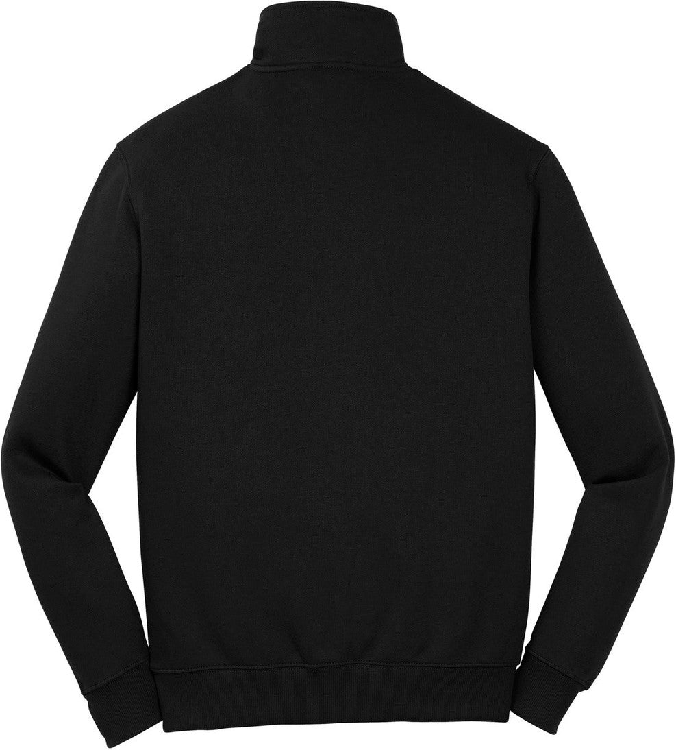 Rear View of Black Sport-Tek 1/4-Zip Sweatshirt. ST253
