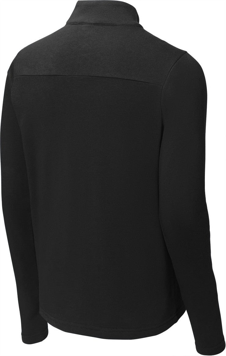 Front View of Black Sport-Tek Lightweight French Terry 1/4-Zip Pullover. ST273