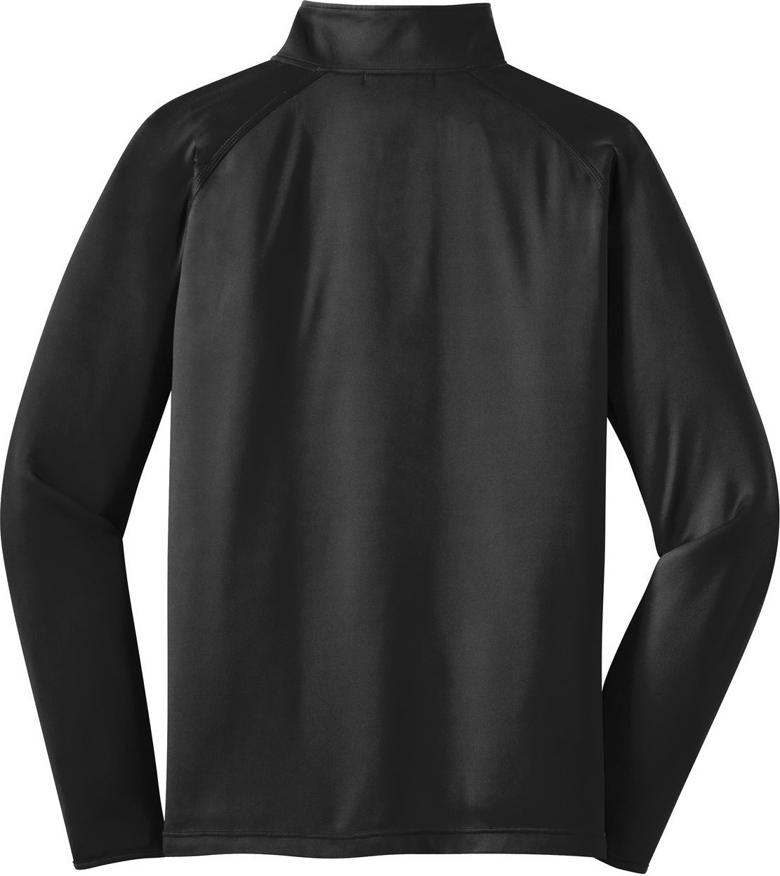 Front View of Black Sport-Tek Sport-Wick Stretch 1/4-Zip Pullover. ST850