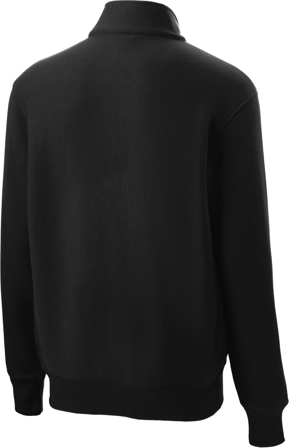 Front View of Black Sport-Tek Super Heavyweight 1/4-Zip Pullover Sweatshirt. ST283