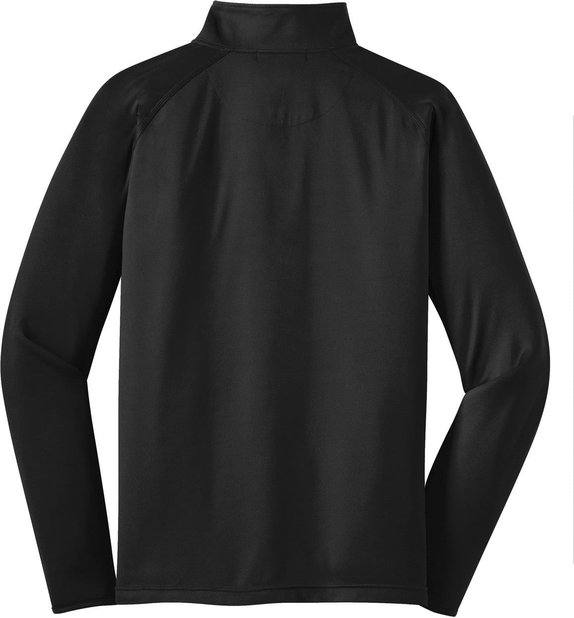 Front View of Black Sport-Tek Tall Sport-Wick Stretch 1/4-Zip Pullover. TST850
