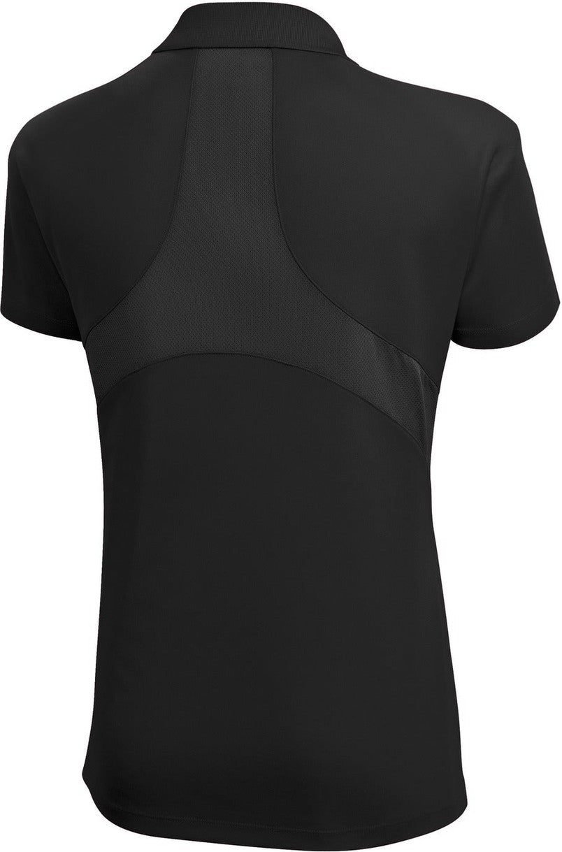 Front View of Black Sport-Tek Women's Dri-Mesh Pro Polo. L474