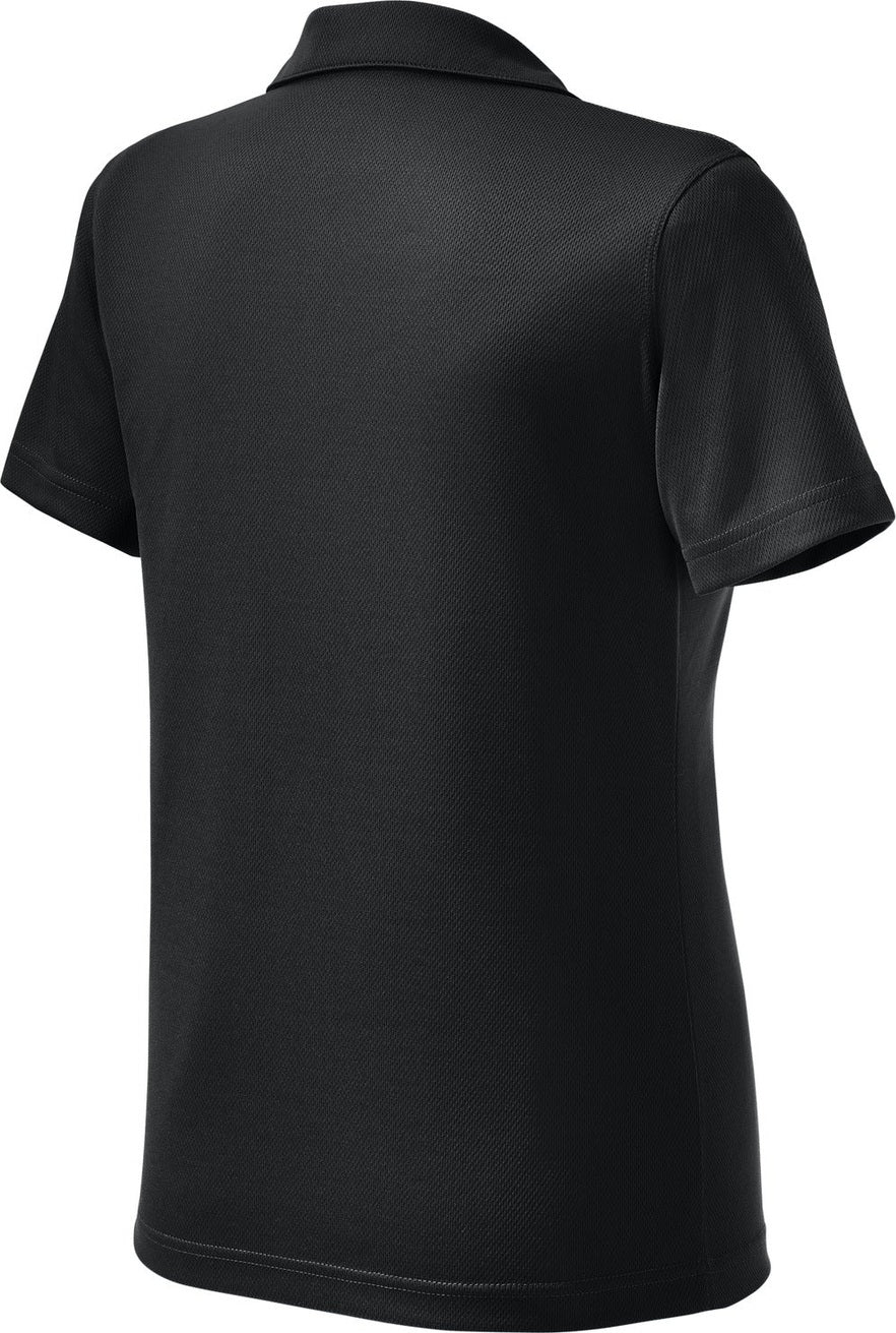 Rear View of Black Sport-Tek Women's Dri-Mesh V-Neck Polo. L469