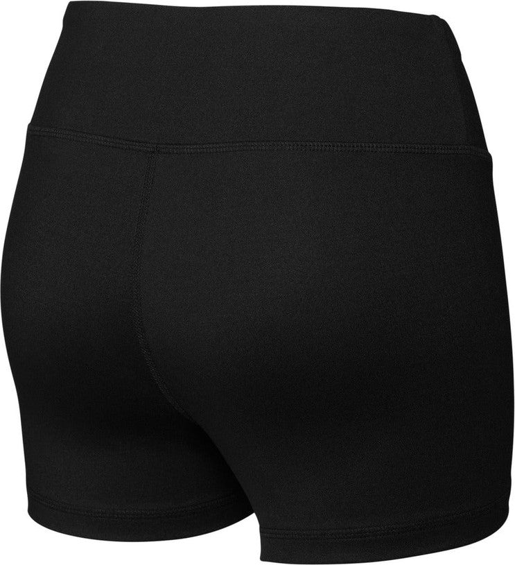 Front View of Black Sport-Tek Women's Interval 3" Short LST475