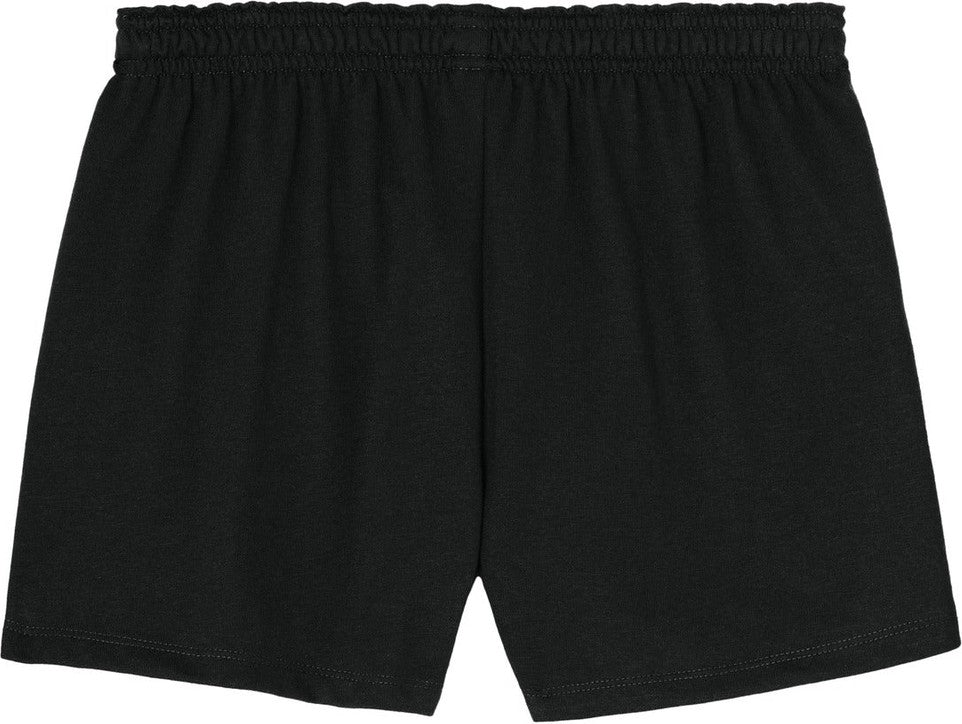Rear View of Black Sport-Tek Women's Jersey Knit Squad Short LST311