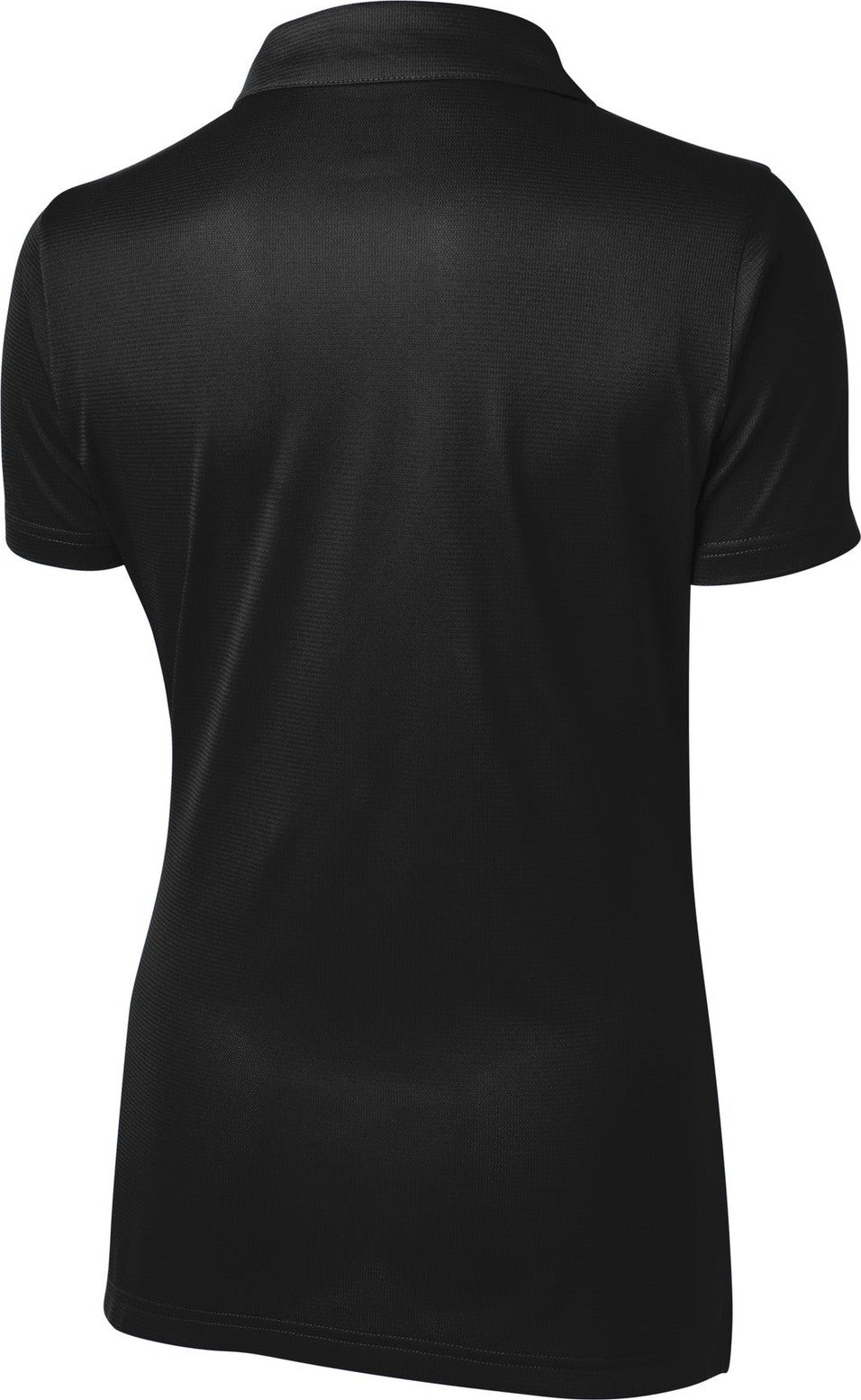 Front View of Black Sport-Tek Women's PosiCharge Active Textured Polo. LST690