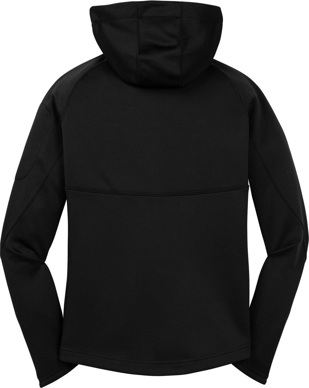 Front View of Black Sport-Tek Women's Tech Fleece Full-Zip Hooded Jacket. L248