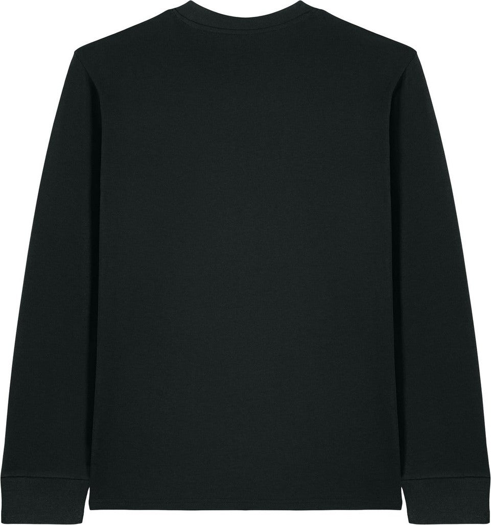 Front View of Black Stanley/Stella Unisex Creator 2.0 Long Sleeve Tee SXU022