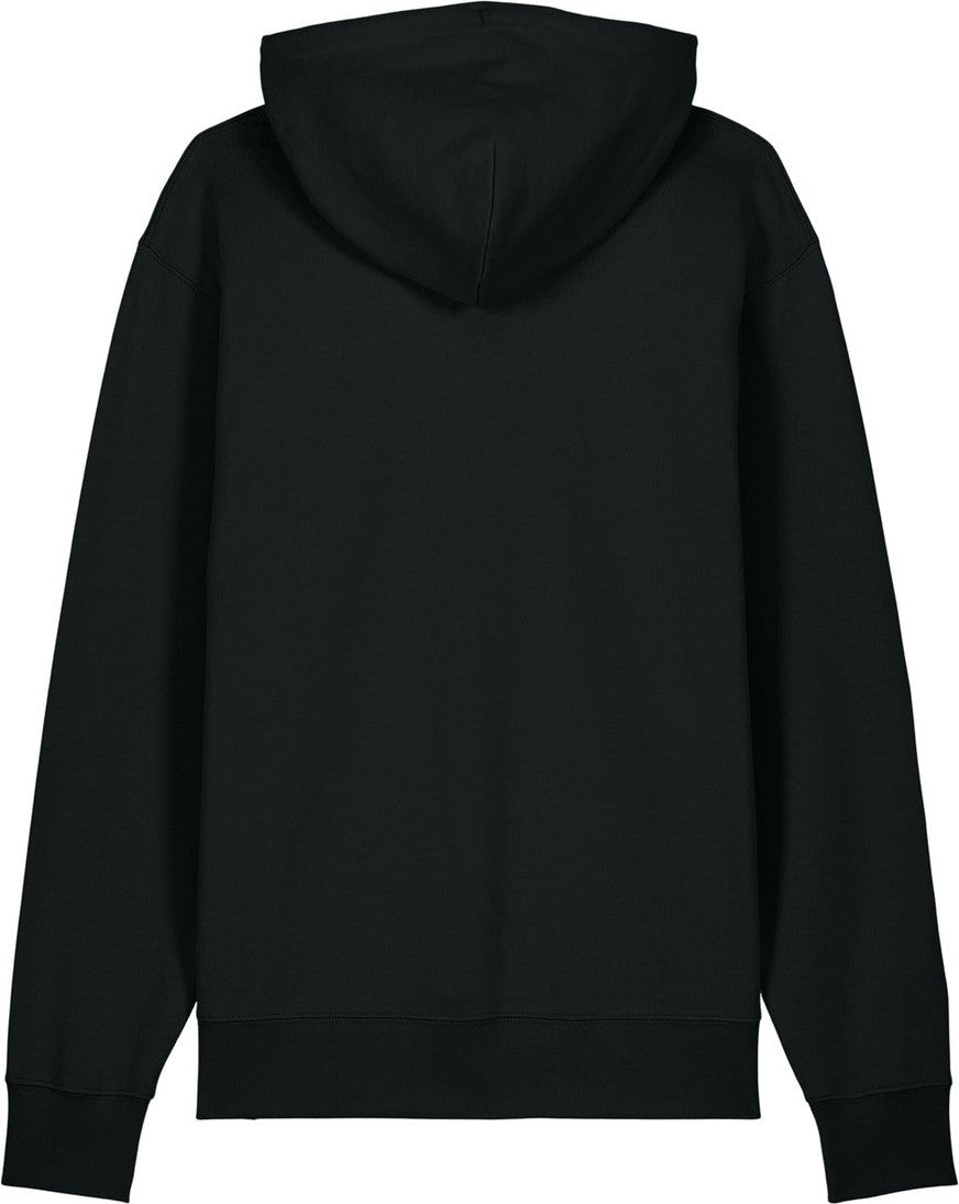 Rear View of Black Stanley/Stella Unisex Cruiser 2.0 Hooded Sweatshirt SXU003
