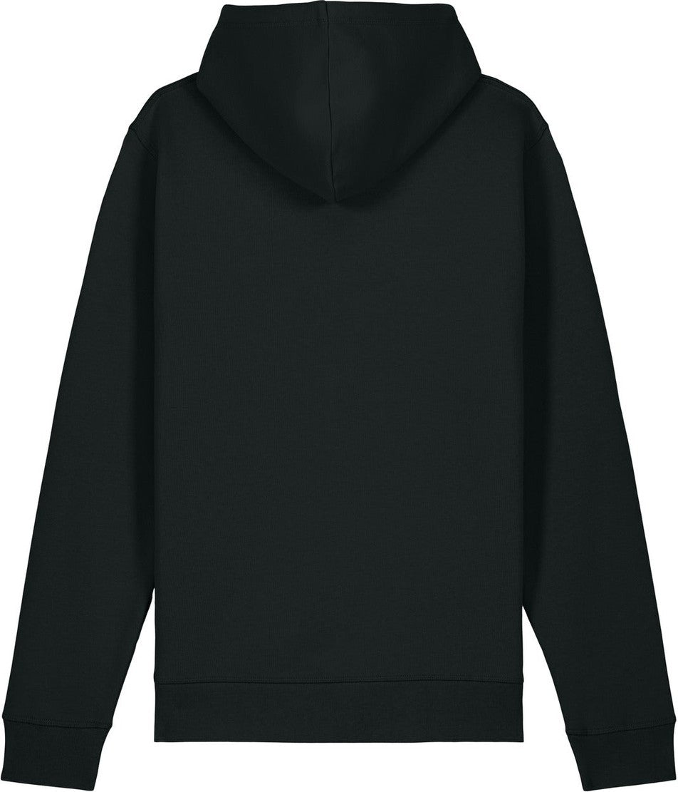 Front View of Black Stanley/Stella Unisex Drummer 2.0 Hooded Sweatshirt SXU009