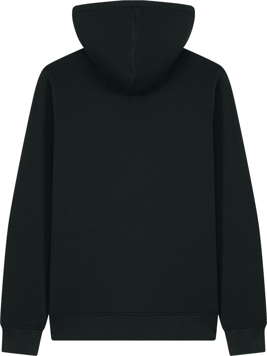 Front View of Black Stanley/Stella Unisex Mixer Full-Zip Hooded Sweatshirt SXU011