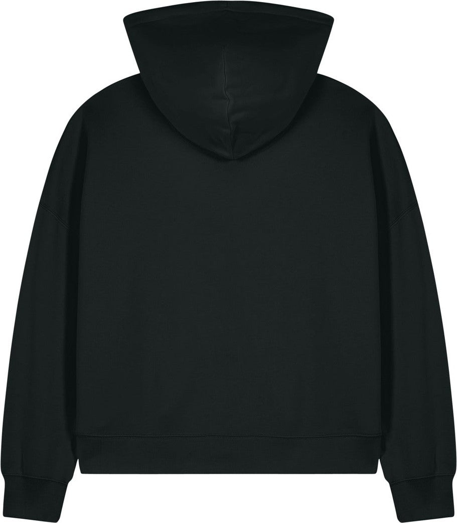 Front View of Black Stanley/Stella Women's Stella Ida Full-Zip Hooded Sweatshirt SXW037