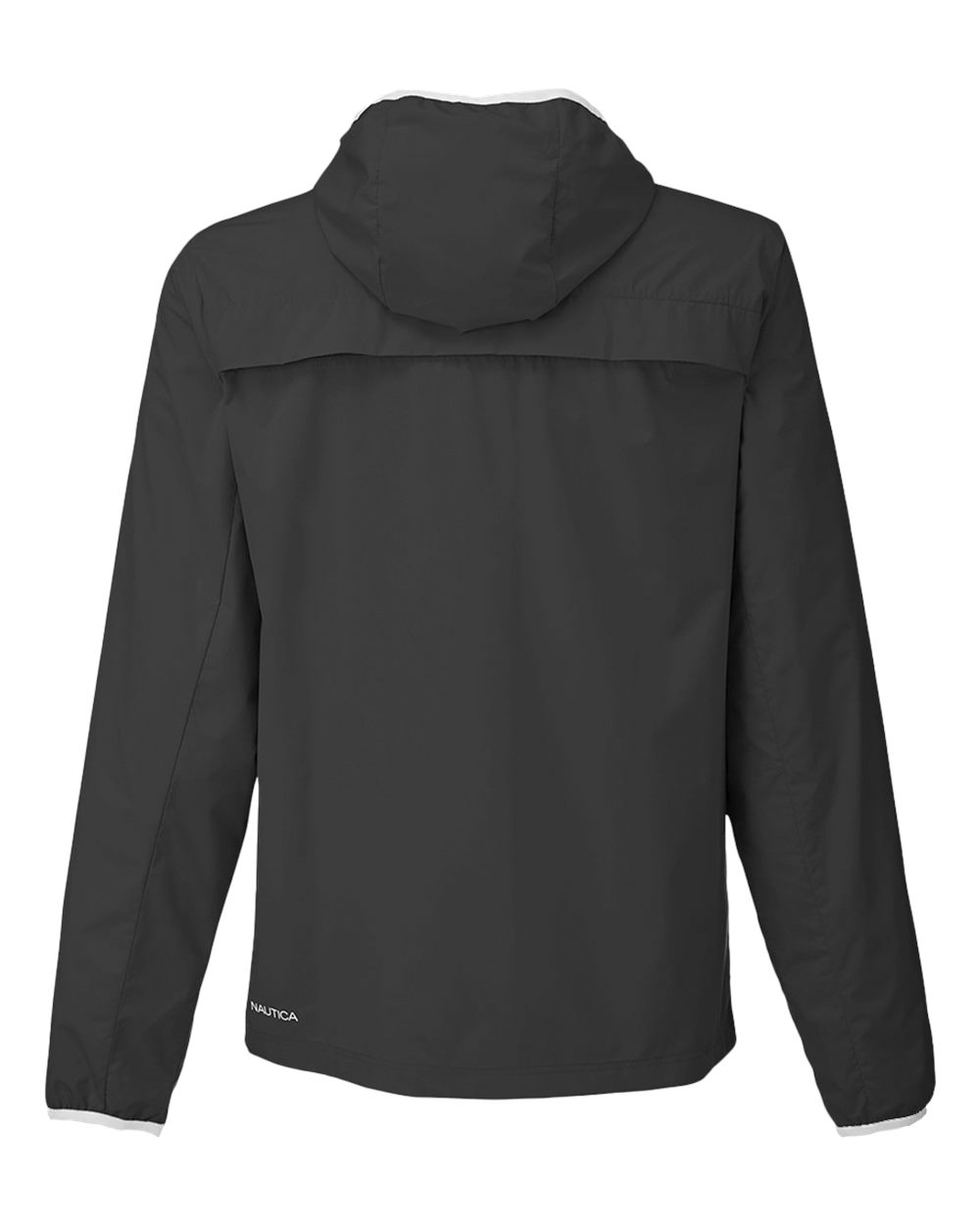 Front View of Black Stillwater Hooded Windbreaker - N17926