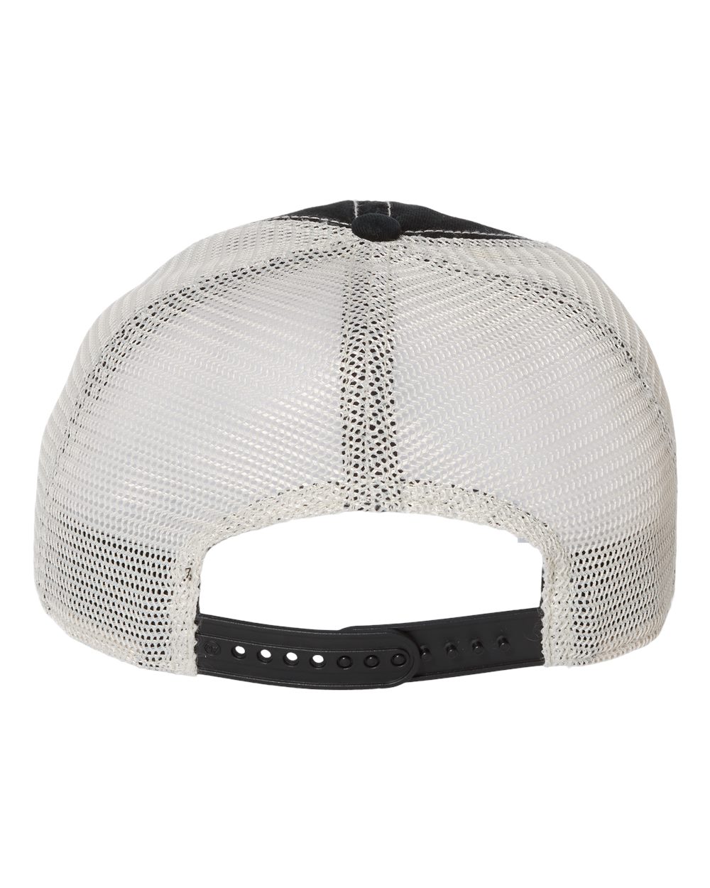 Rear View of Black/ Stone Trawler Cap - 4710