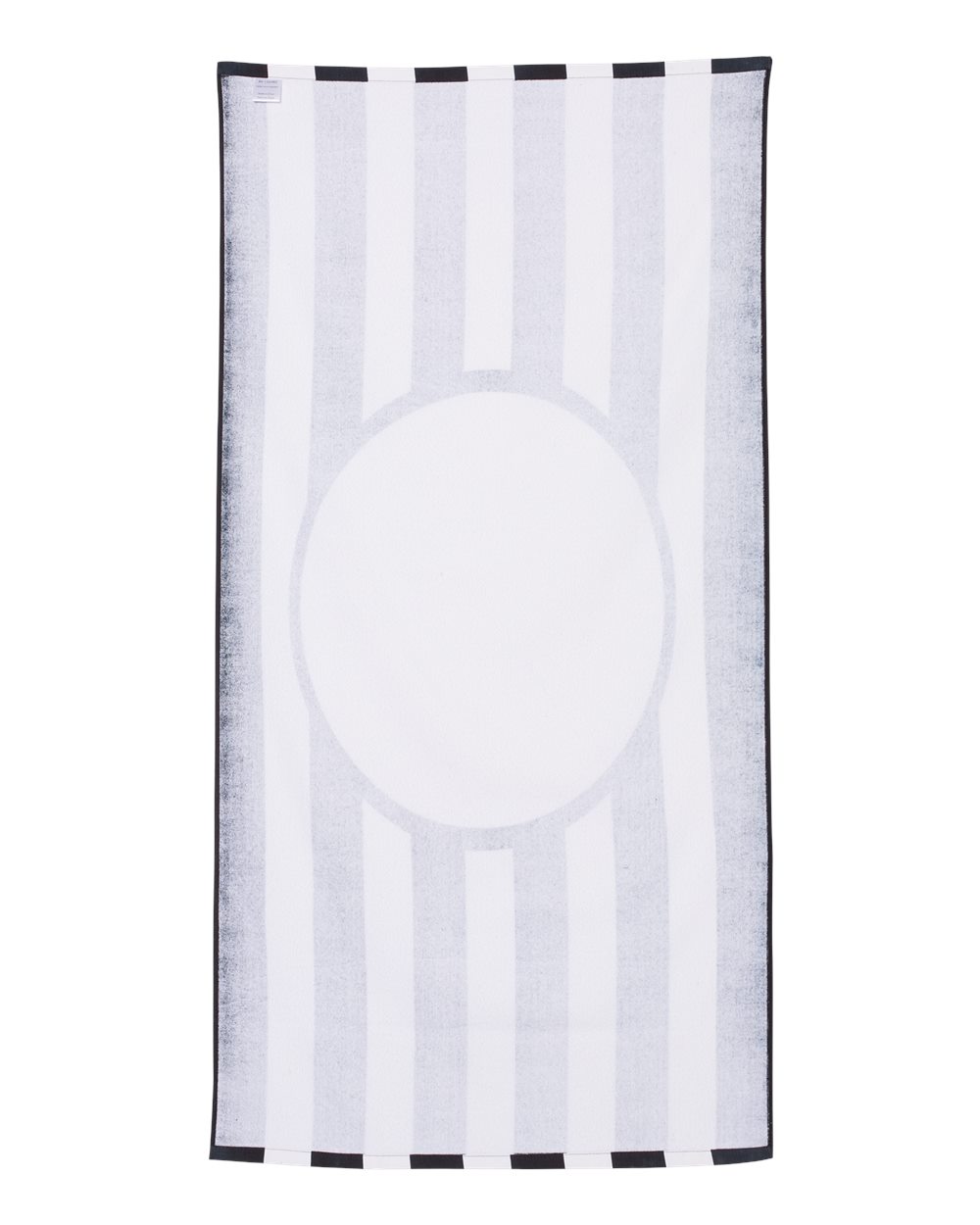 Rear View of Black Striped Beach Towel - C3060ST