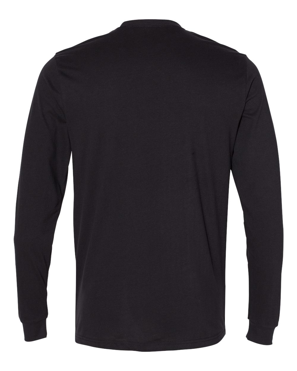 Front View of Black Sueded Long Sleeve T-Shirt - 6411