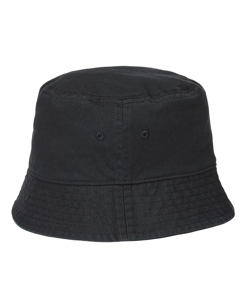 Front View of Black Sustainable Bucket Hat - POWELL