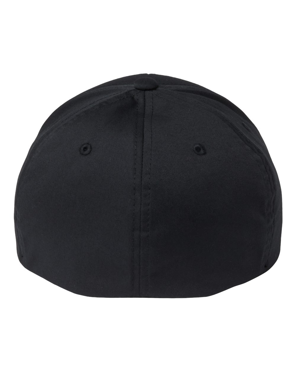 Front View of Black Sustainable Polyester Cap - 6277R